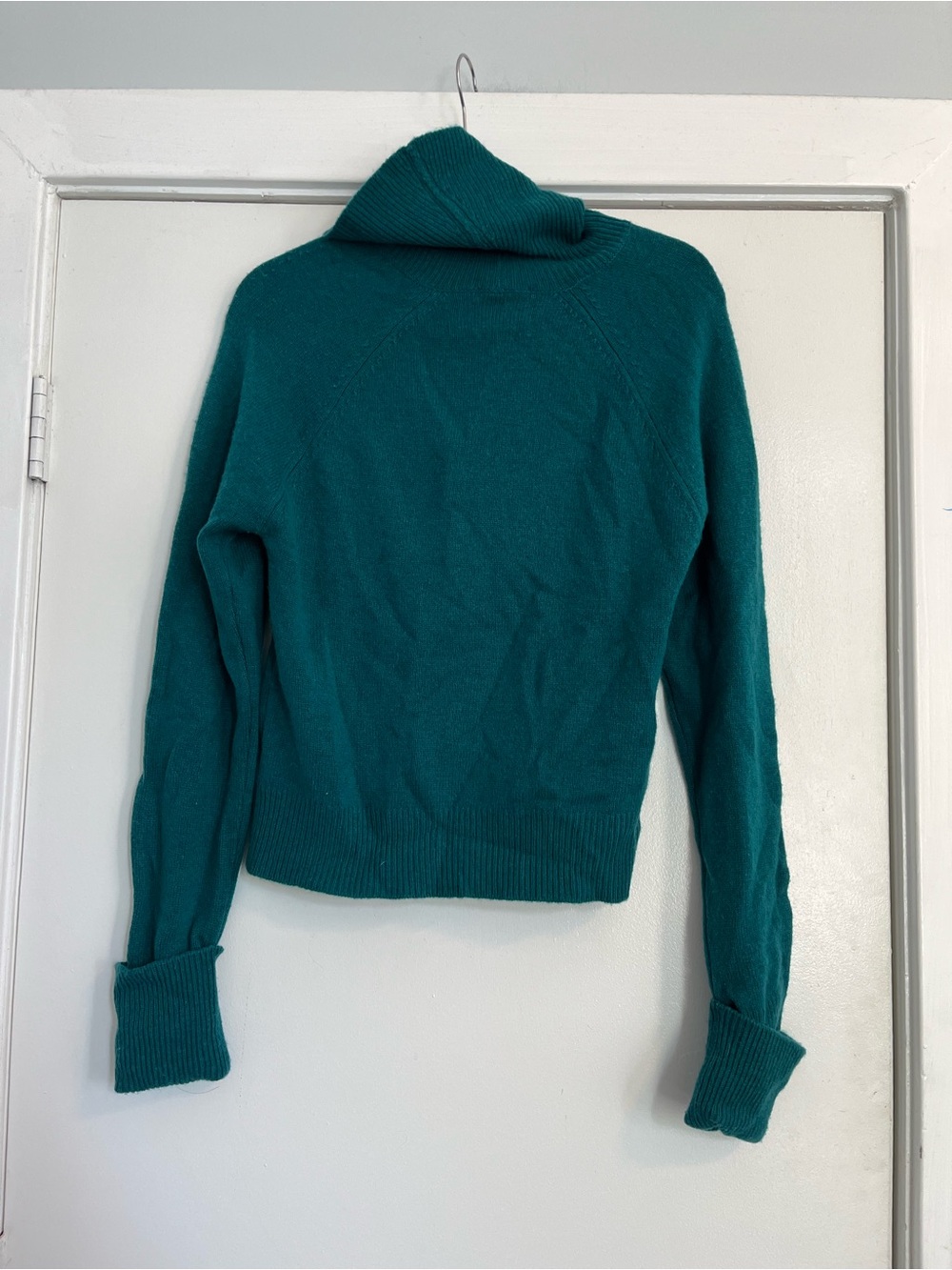 PAIGE Cherise Teal blue green cut out Turtleneck Sweater women’s size small - Picture 7 of 7